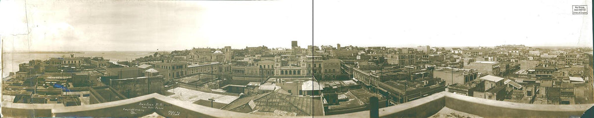 San Juan, P.R., North, from Hotel Palace 1922 by Relic Map Company