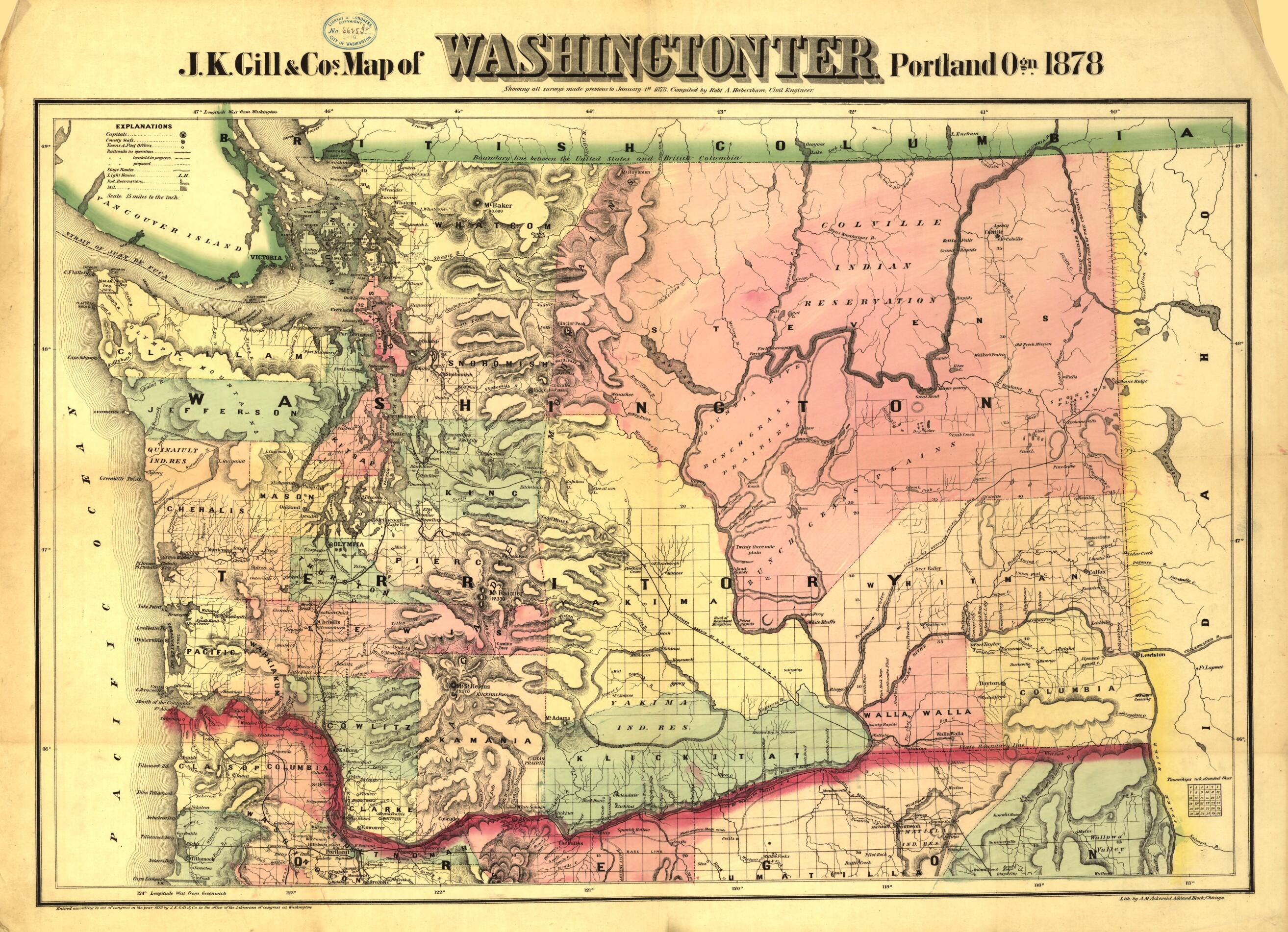 This old map of J.K. Gill & Cos. Map of Washingtonter from 1878 was created by Gill (J.K.) & Co in 1878