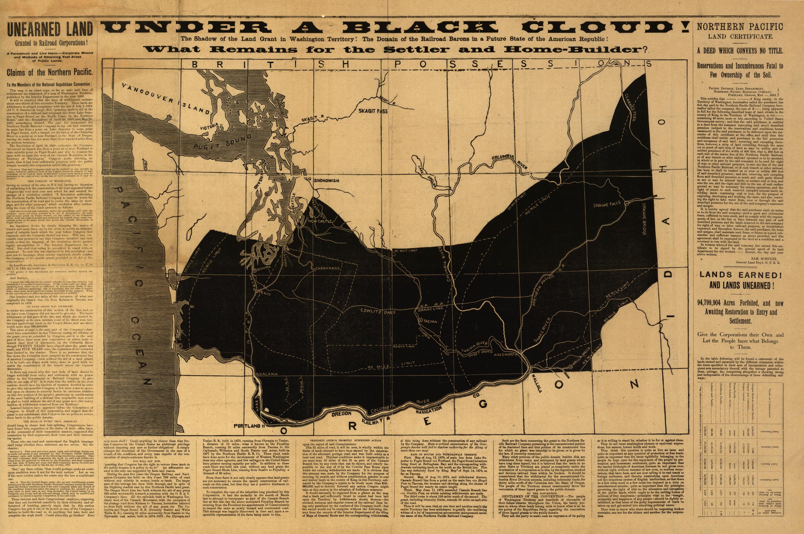 This old map of Under a Black Cloud! from 1883 was created by in 1883