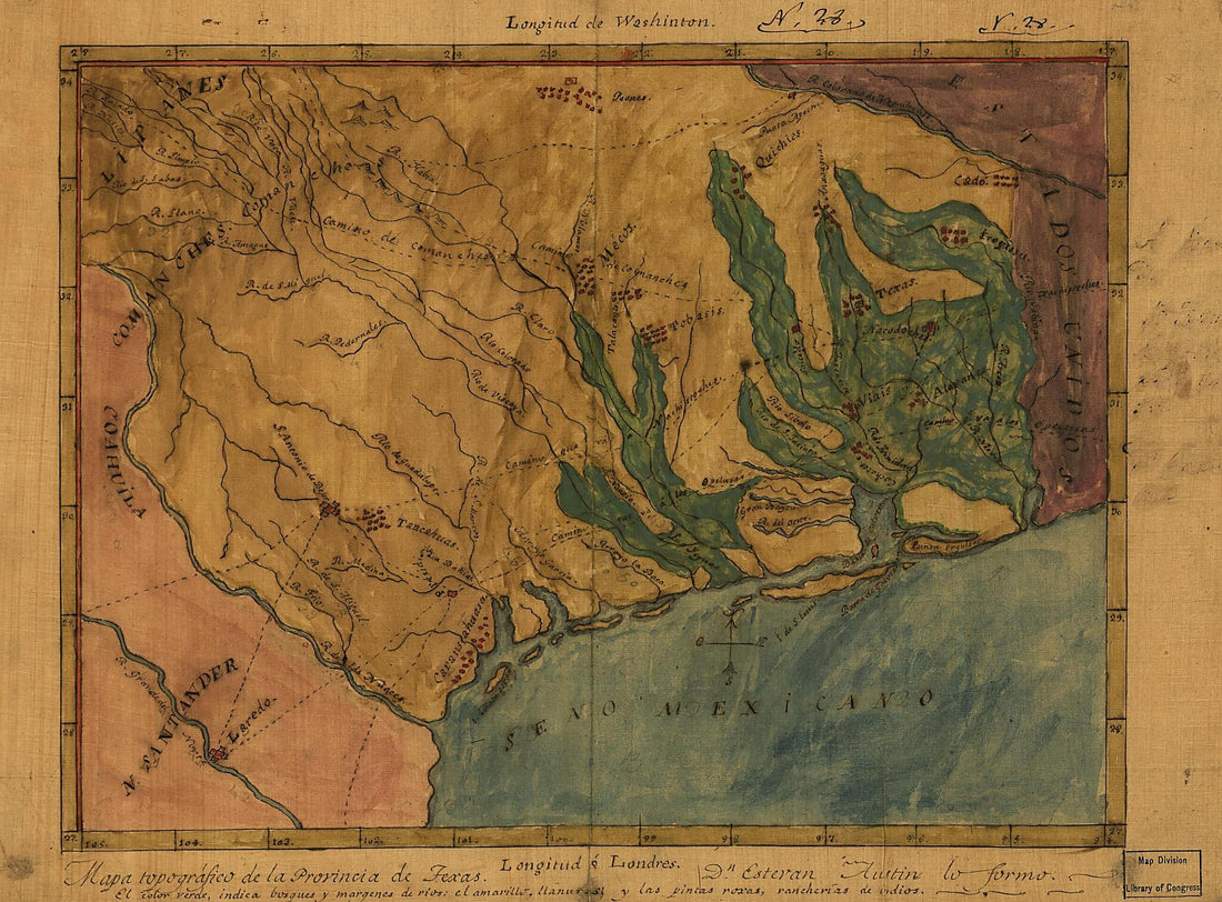 This old map of Mapa Topográfico De La Provincia De Texas from 1822 was created by Stephen F. (Stephen Fuller) Austin in 1822