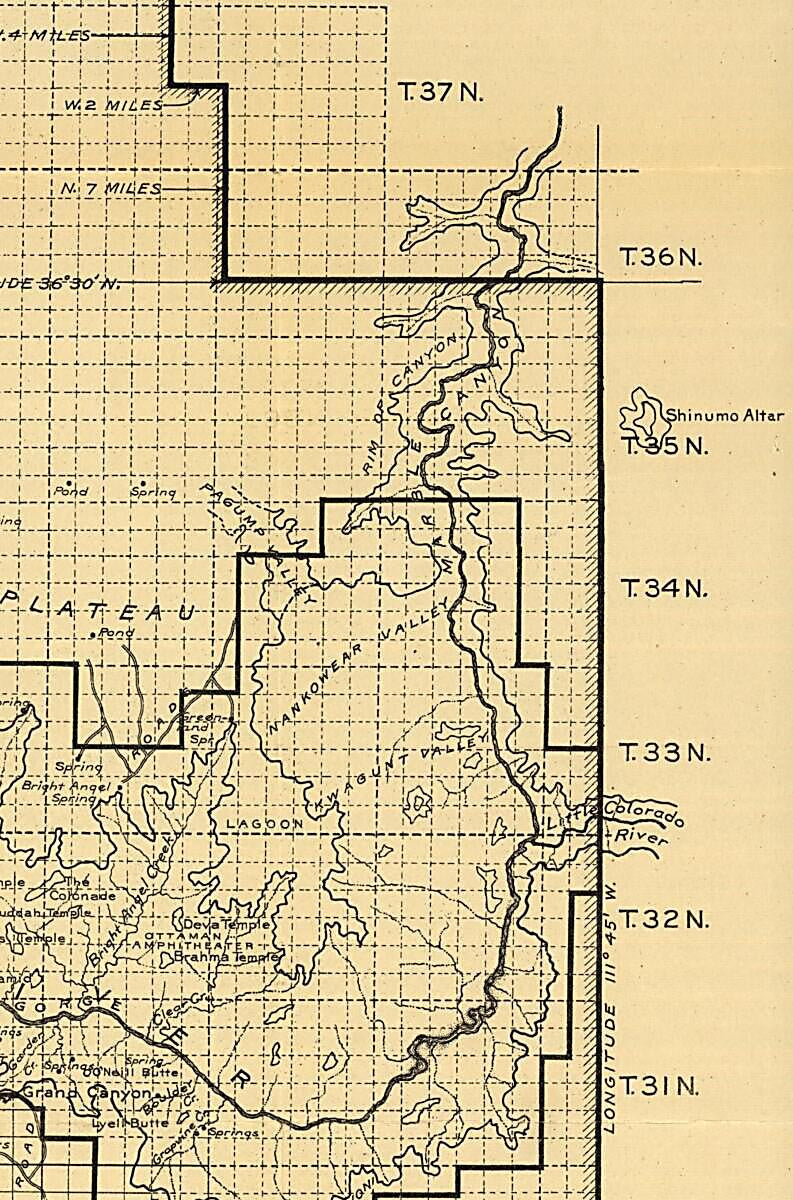 This old map of Grand Canyon National Monument Within Grand Canyon National Forest Arizona from 1908 was created by  United States. National Forest Service in 1908