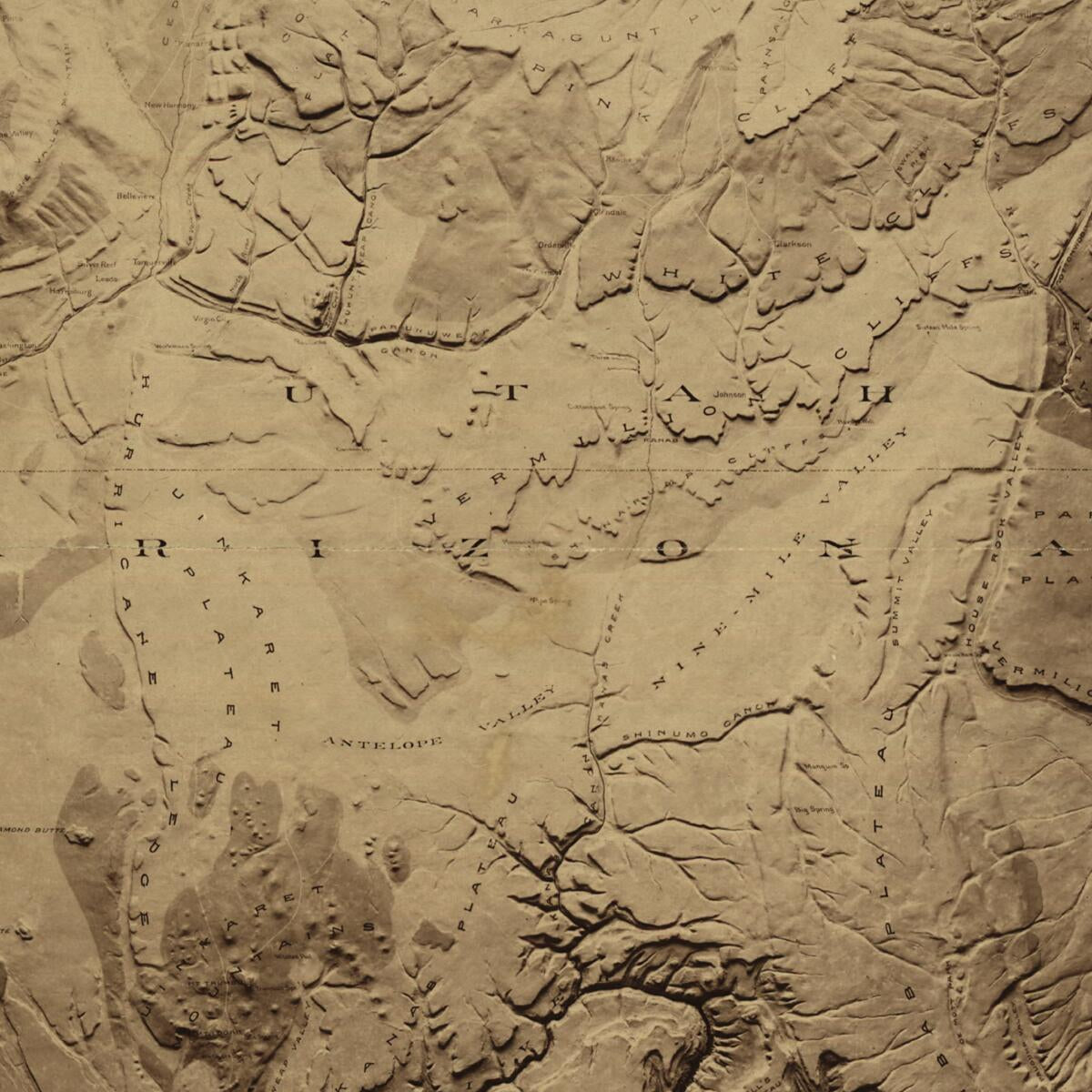 This old map of The Grand Canon sic of the Colorado of the West and the Cliffs of Southern Utah from 1910 was created by  Geological Survey (U.S.) in 1910