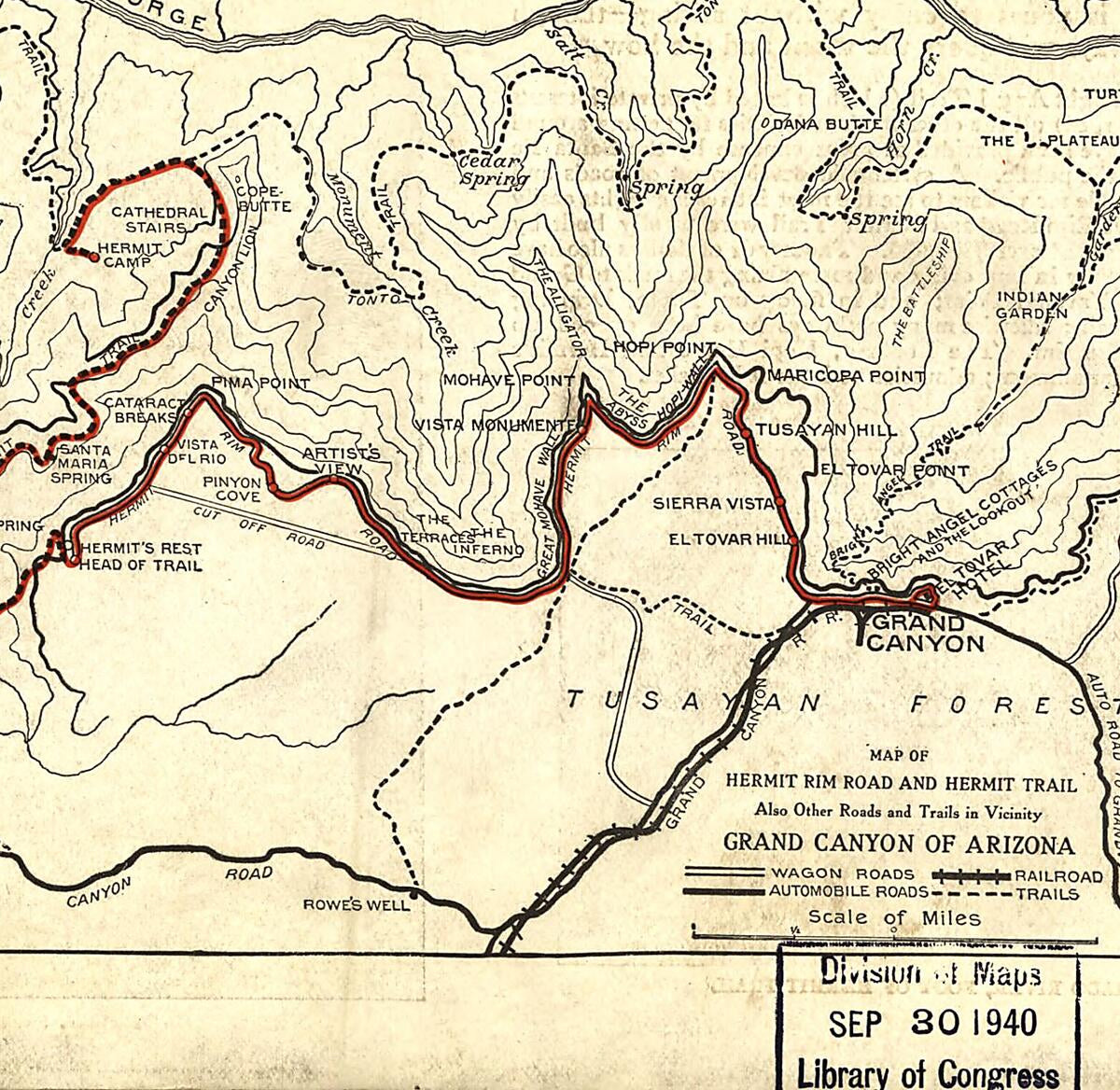 This old map of Map of Hermit Rim Road and Hermit Trail from 1915 was created by  Rand McNally and Company in 1915
