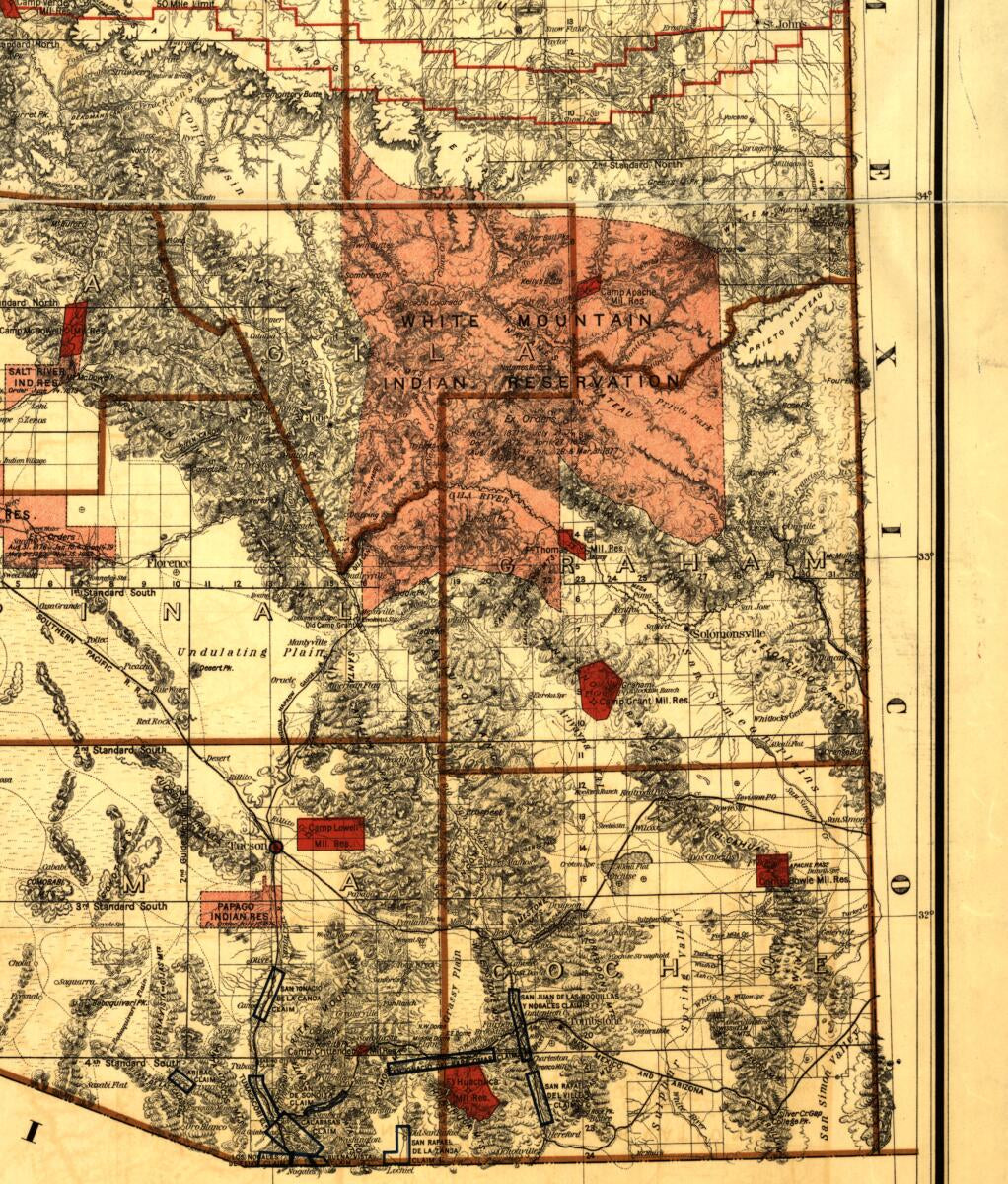 This old map of Territory of Arizona from 1887 was created by  United States. General Land Office in 1887