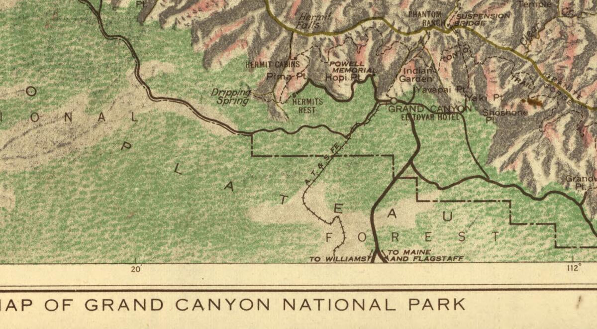 This old map of Map of Grand Canyon National Park from 1926 was created by  United States. National Park Service in 1926