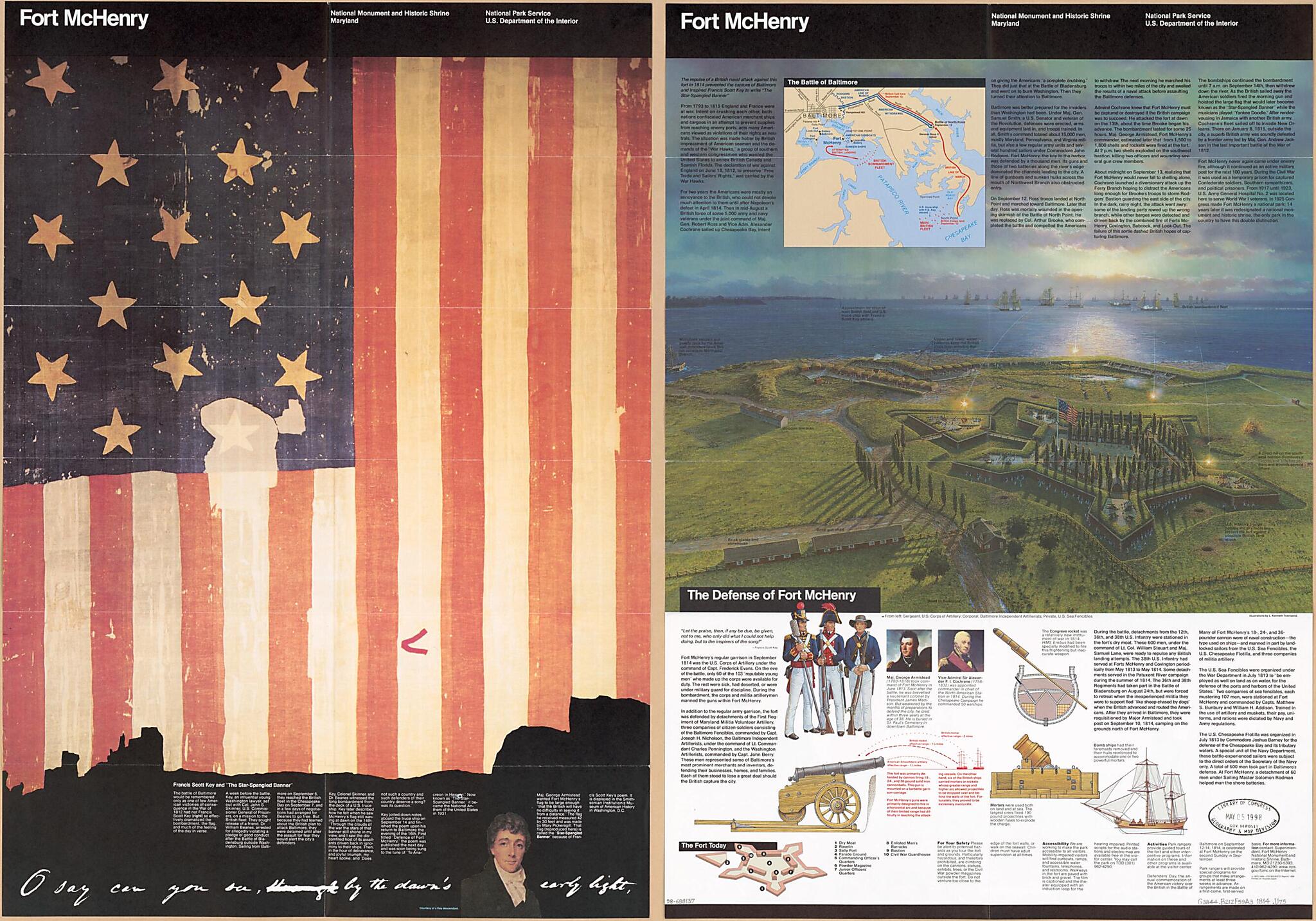 This old map of Fort McHenry National Monument and Historic Shrine, Maryland (Defense of Fort McHenry) from 1814 was created by L. Kenneth Townsend, United States. National Park Service in 1814