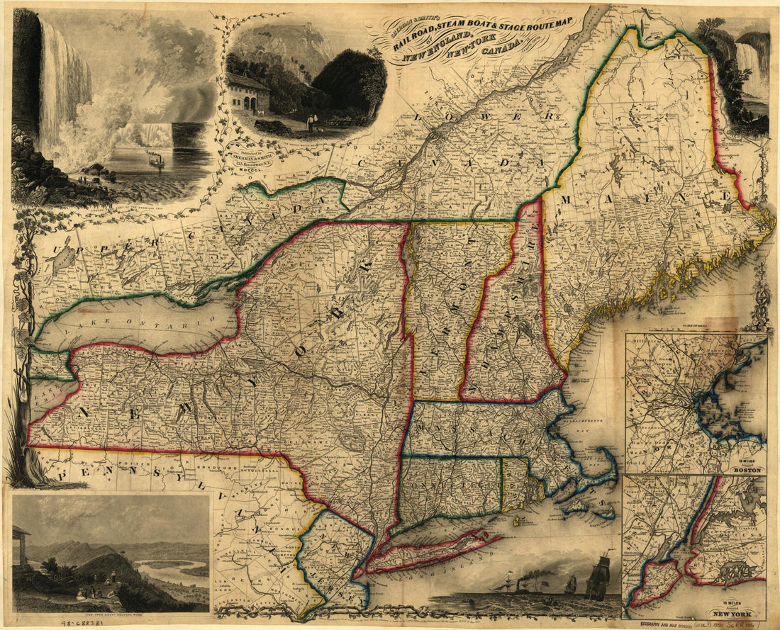 This old map of York and Canada from 1850 was created by J. Calvin (John Calvin) Smith in 1850