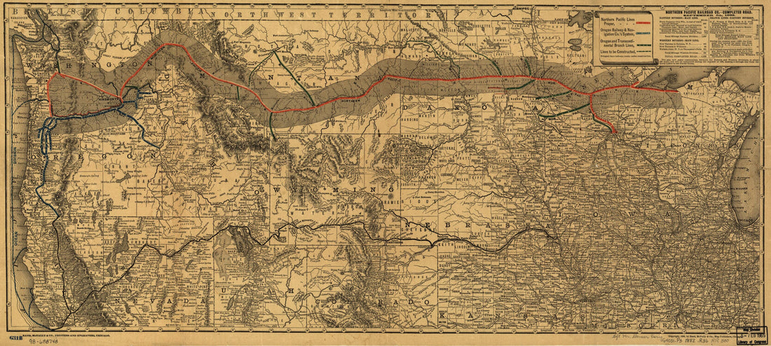 This old map of -completed Road, September 5th, from 1882 was created by Northern Pacific Railroad Company, Rand McNally and Company in 1882