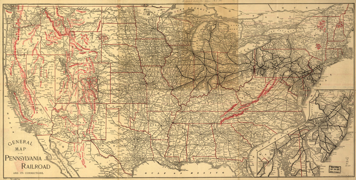 General Map of the Pennsylvania Railroad and Its Connections 1893 by Relic Map Company