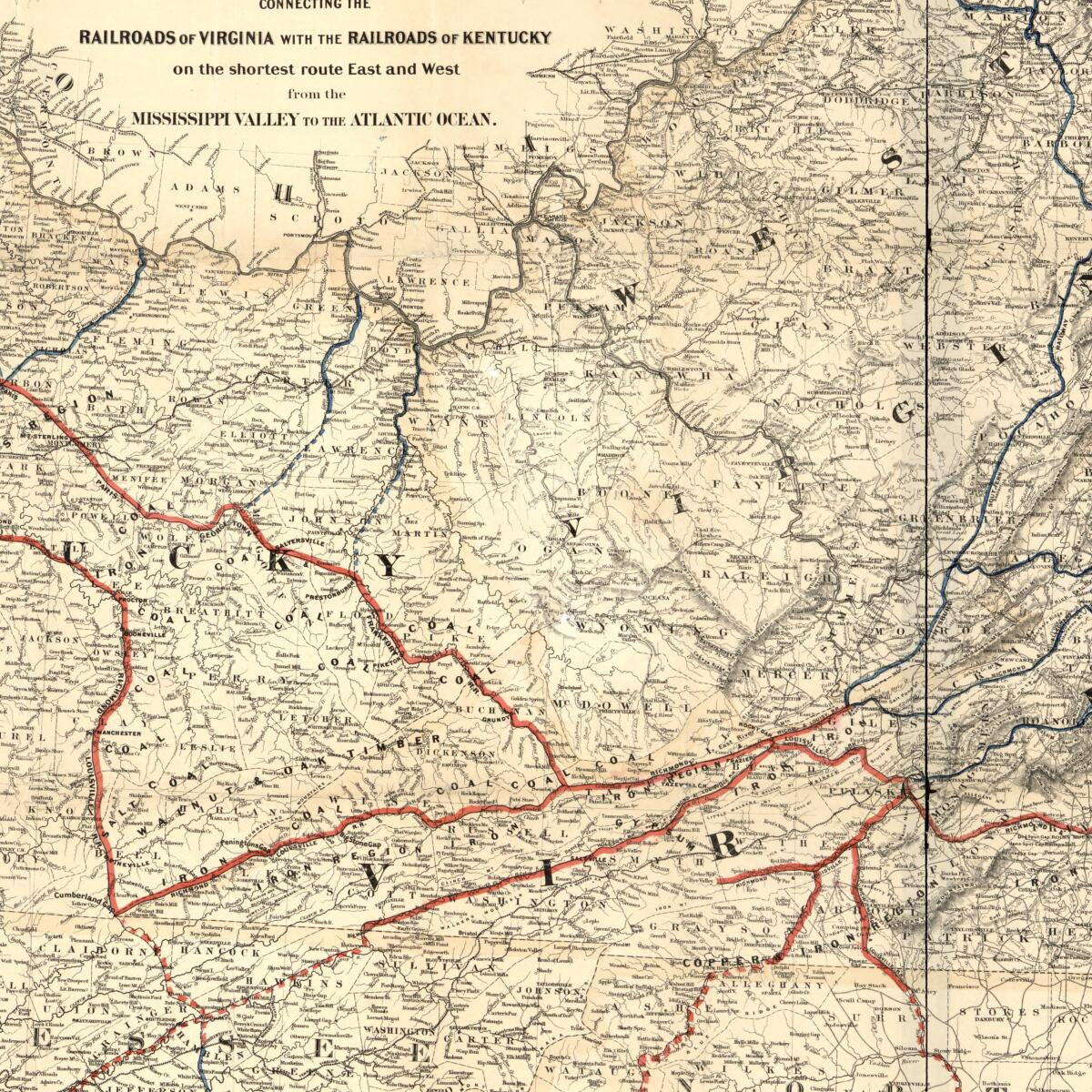 This old map of Map of the Richmond and Louisville R.R. Connecting the Railroads of Virginia With the Railroads of Kentucky On the Shortest Route East and West of the Mississippi Valley to the Atlantic Ocean from 1882 was created by  G.W. & C.B. Colton &