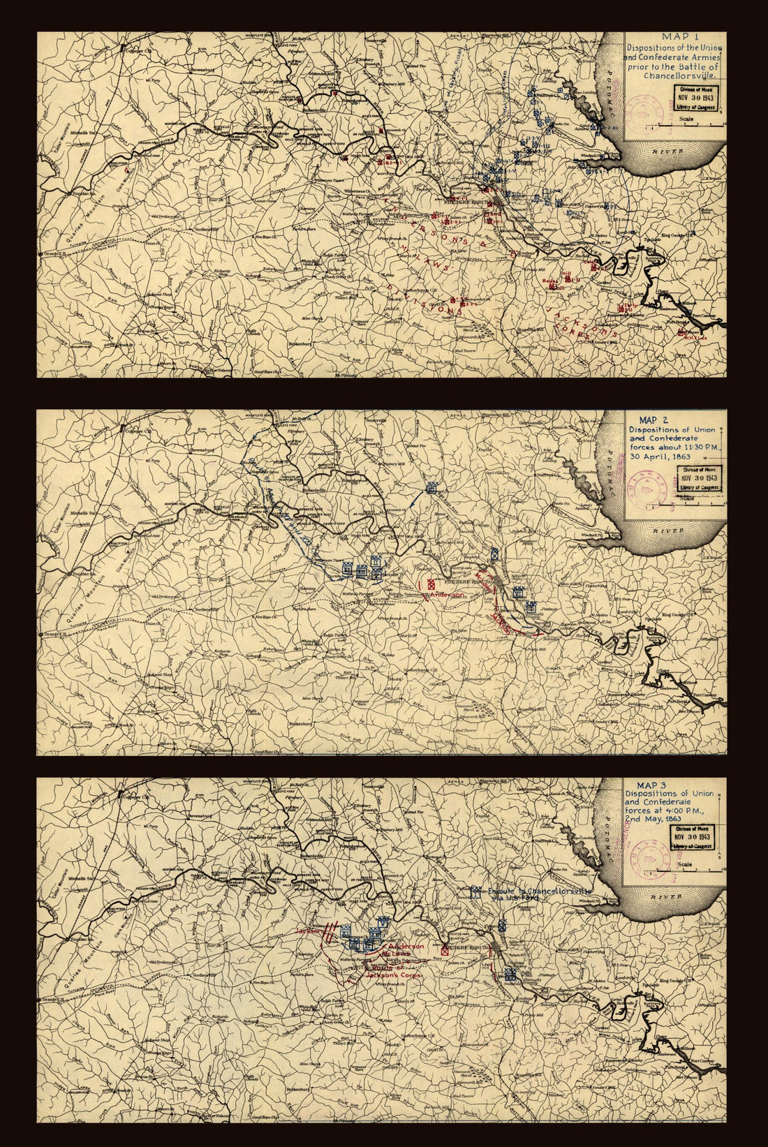 This old map of Battle of Chancellorsville from 1863 was created by in 1863