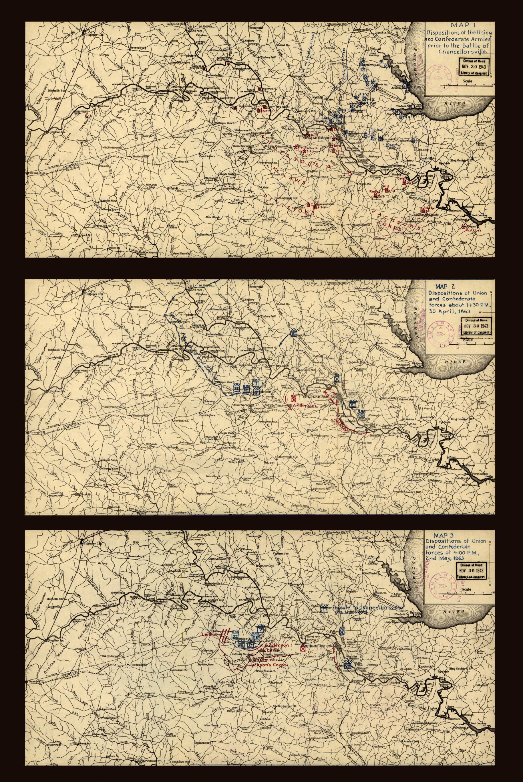 This old map of Battle of Chancellorsville from 1863 was created by in 1863