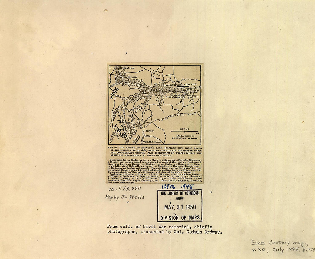 This old map of Map of the Battle of Frayser&