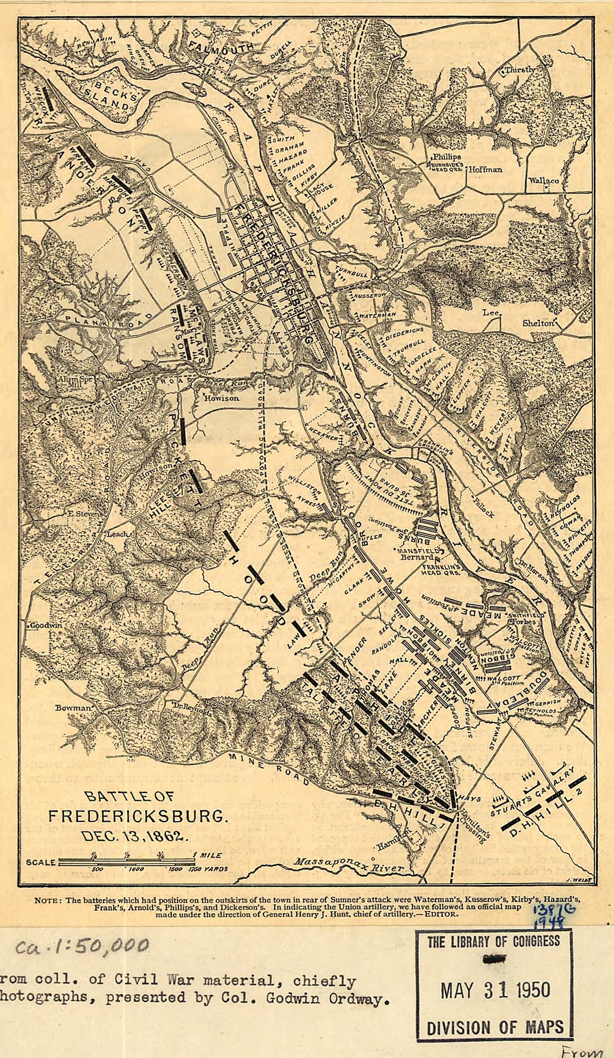 Battle of Fredericksburg. Dec. 13, 1862 by Relic Map Company