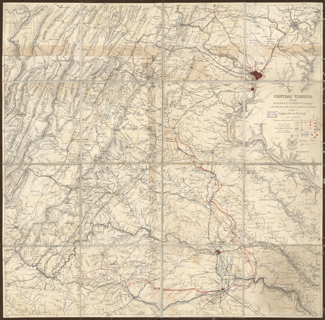 This old map of 65 from 1865 was created by Millard Fillmore,  United States. Army. Corps of Engineers in 1865