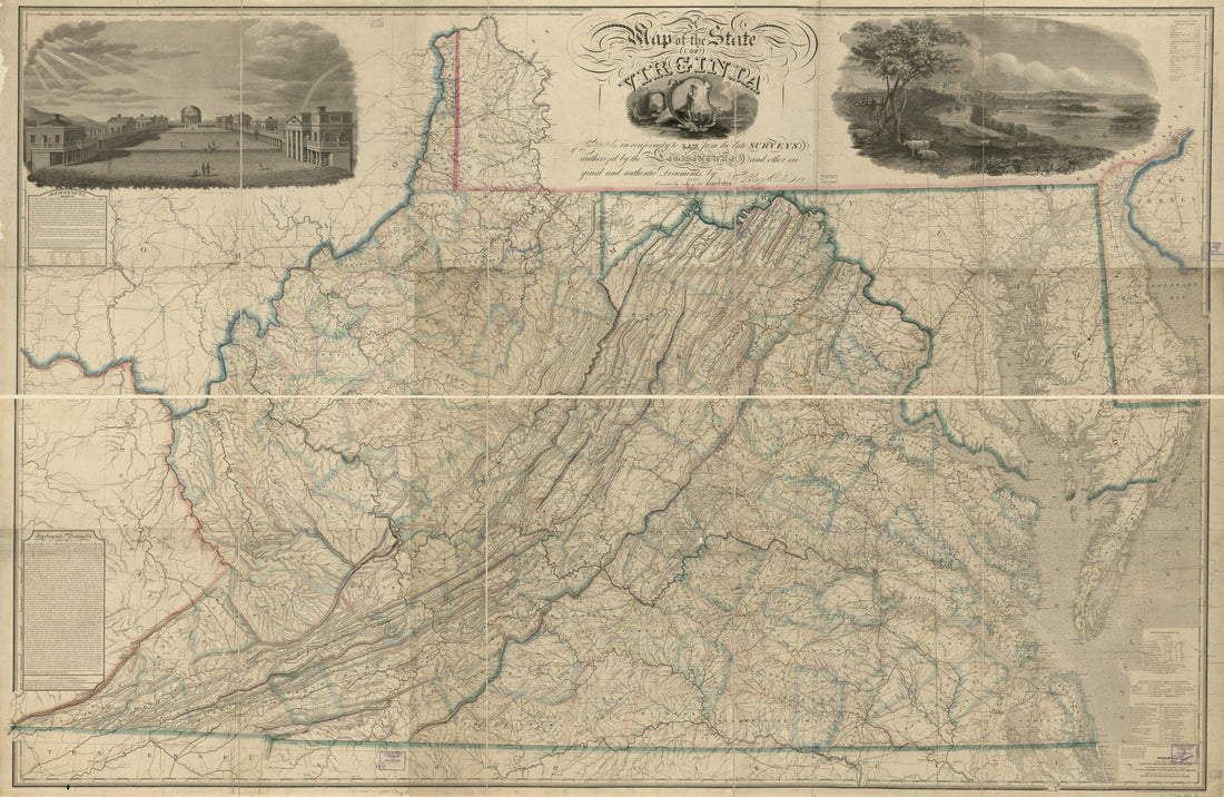 This old map of A Map of the State of Virginia, Constructed In Conformity to Law from the Late Surveys Authorized by the Legislature and Other Original and Authentic Documents from 1859 was created by L. V. (Lewis Von) Buchholtz, Herman Böÿe, Benjamin