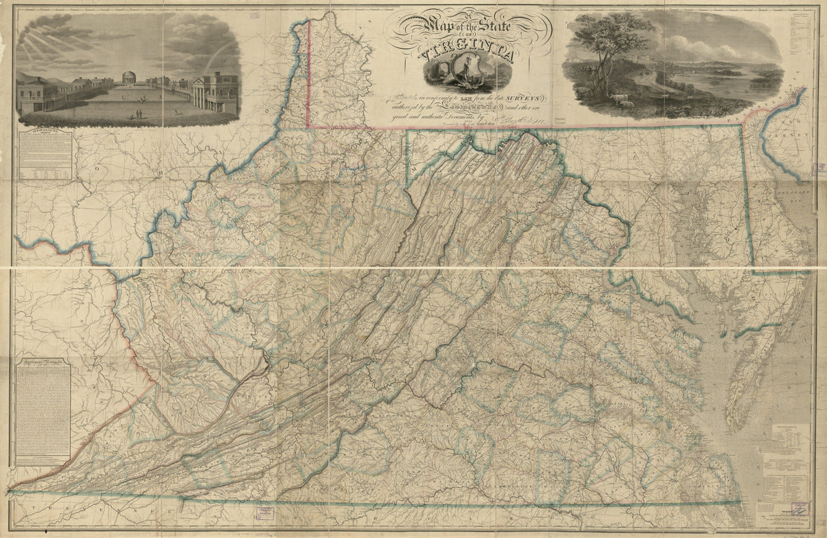 A Map of the State of Virginia, Constructed In Conformity to Law From the Late Surveys Authorized by the Legislature and Other Original and Authentic Documents in 1859 by Relic Map Company