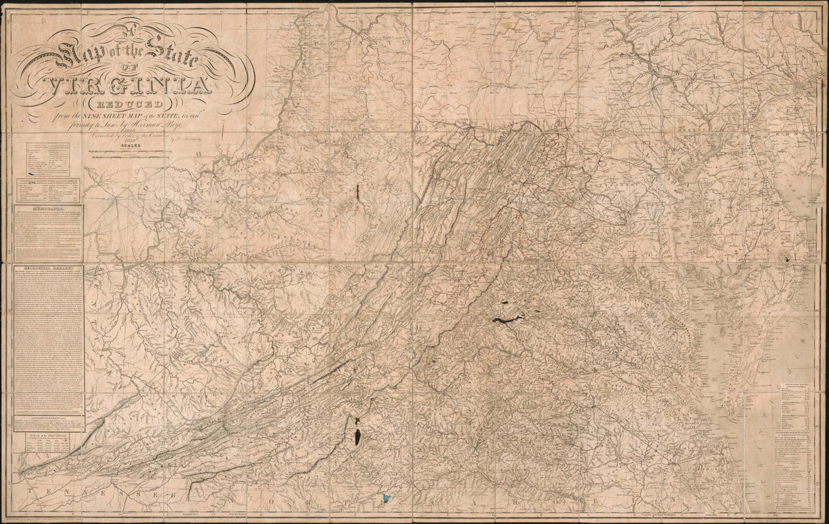 A Map of the State of Virginia, Reduced From the Nine Sheet Map of the State In Conformity to Law in 1859 by Relic Map Company