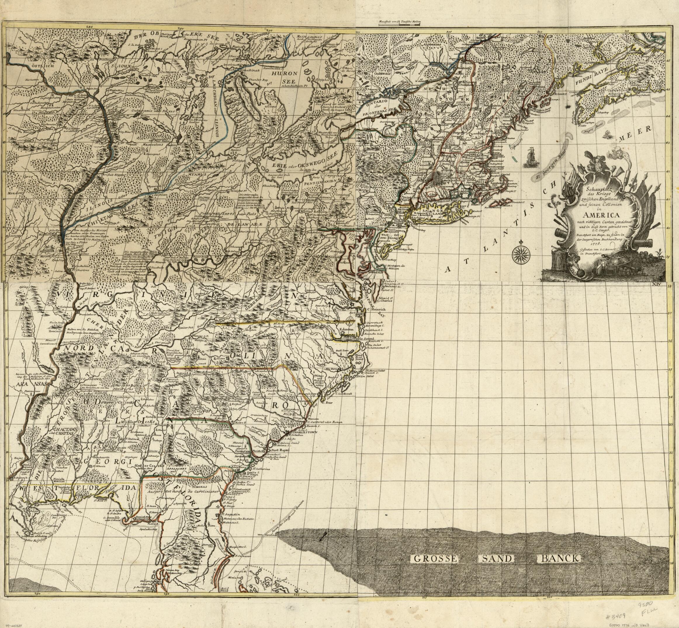 Schauplatz Des Kriegs Zwischen Engelland Und Seinen Collonien In America 1776 by Relic Map Company