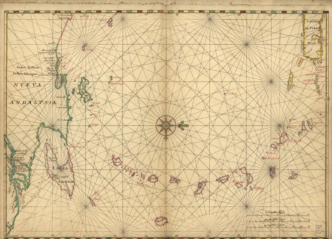 This old map of Map of Lesser Antilles from 1650 was created by Joan Vinckeboons in 1650