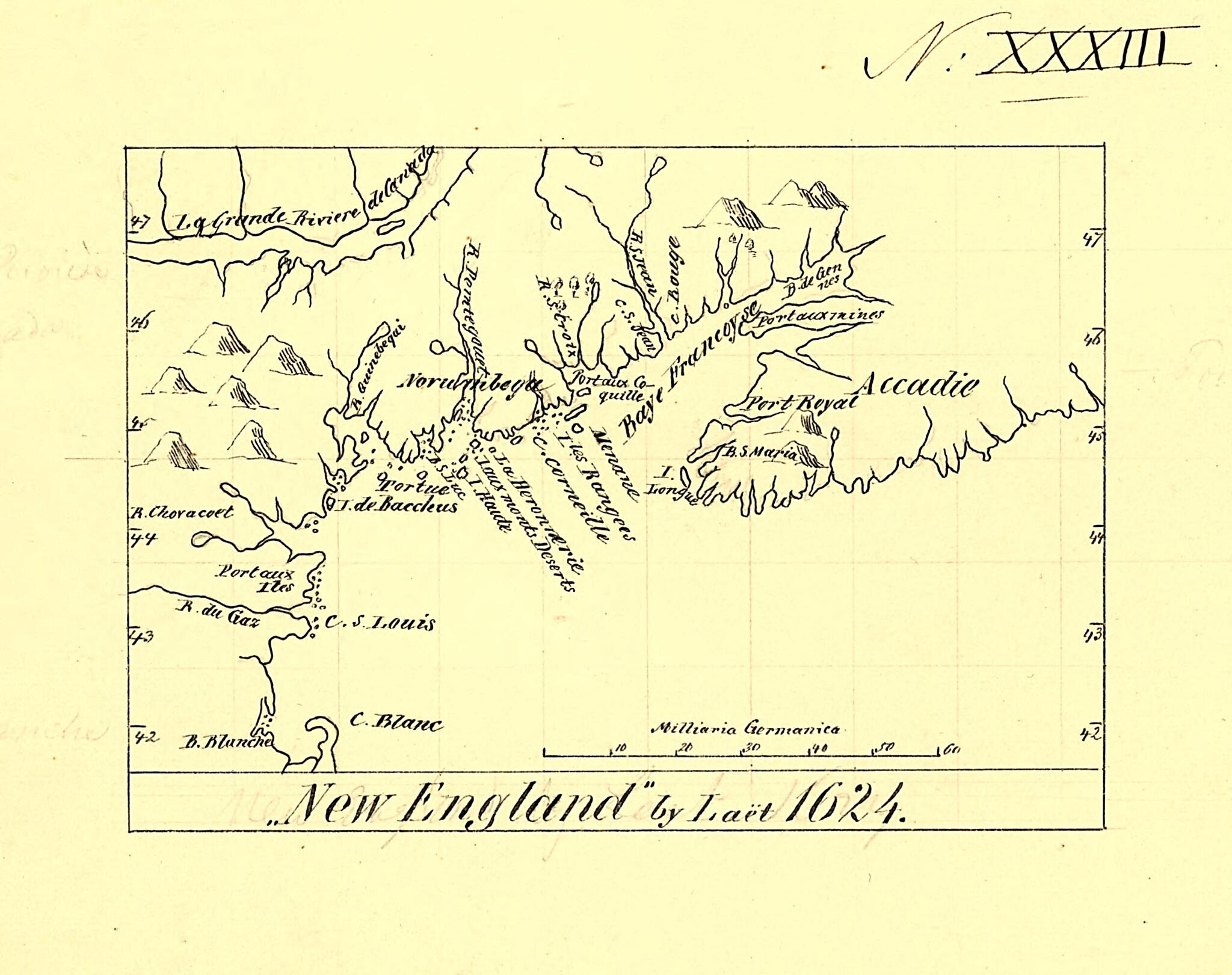 New England 1624 by Relic Map Company