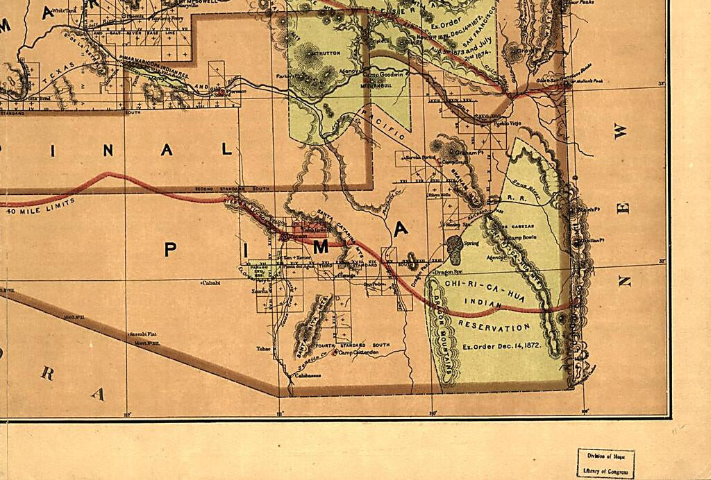 This old map of Territory of Arizona from 1876 was created by  United States. General Land Office in 1876