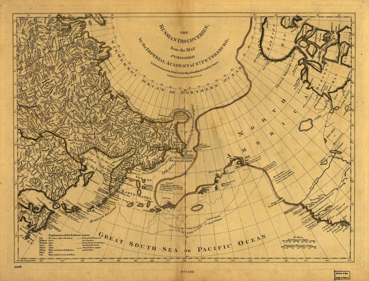 The Russian Discoveries from the Map Published by the Imperial Academy of St. Petersburg 1775 by Relic Map Company