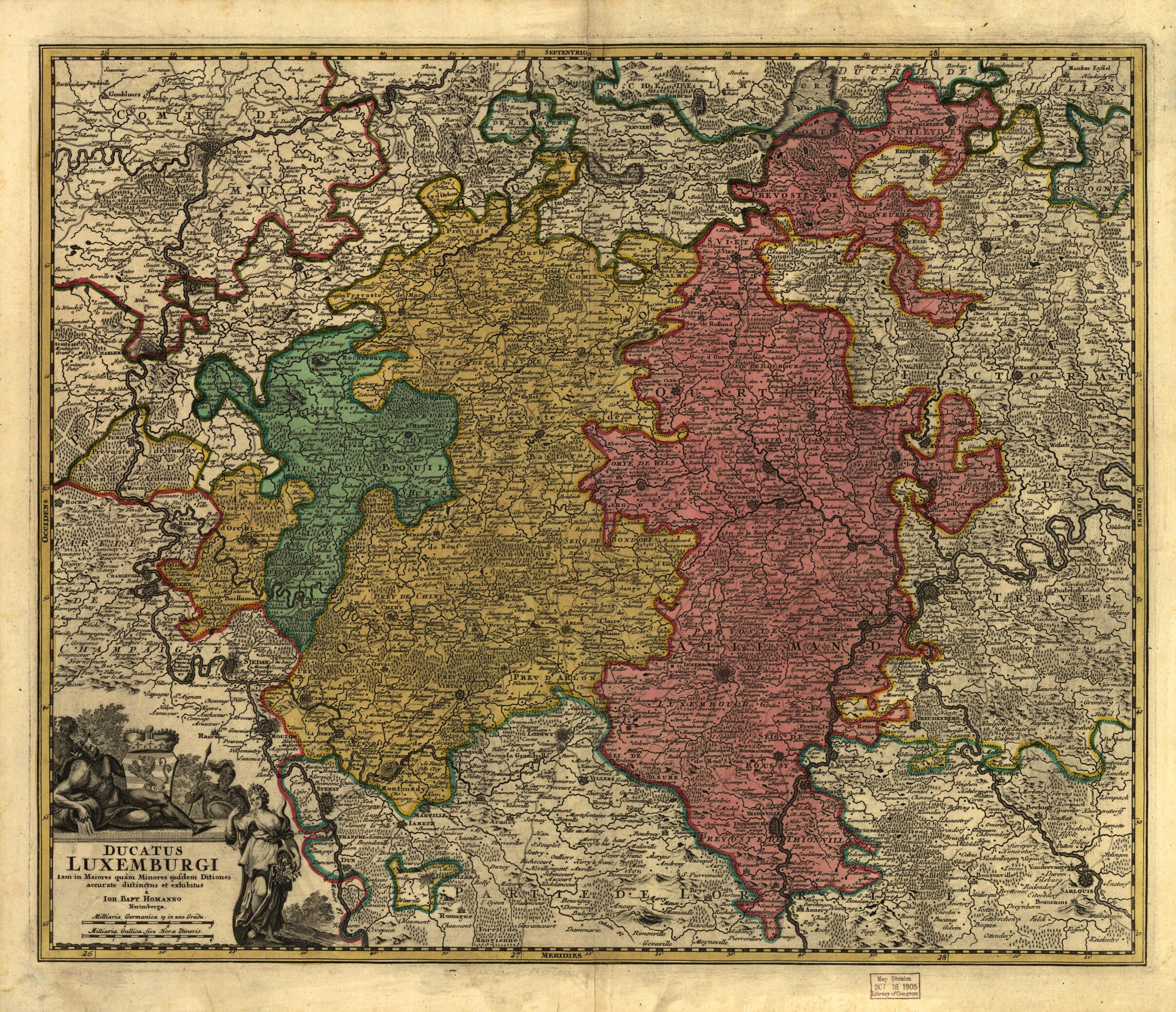 Ducatus Luxemburgi in 1700 by Relic Map Company