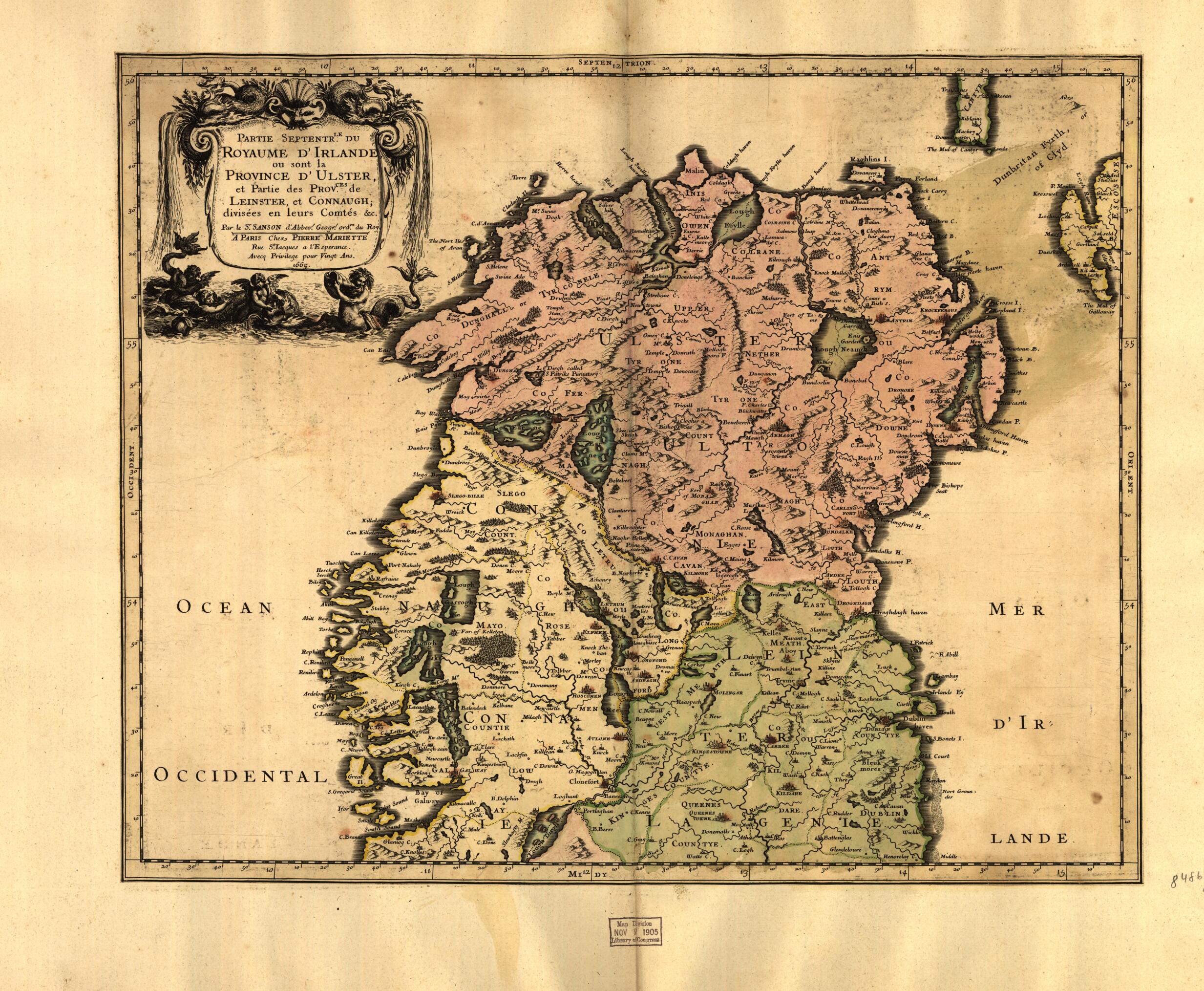 This old map of Partie Septentr, Le Du Royaume D&