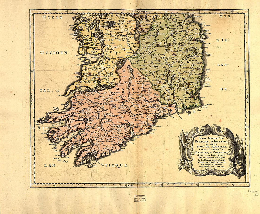This old map of Partie Meridio. Le Du Royaume D&
