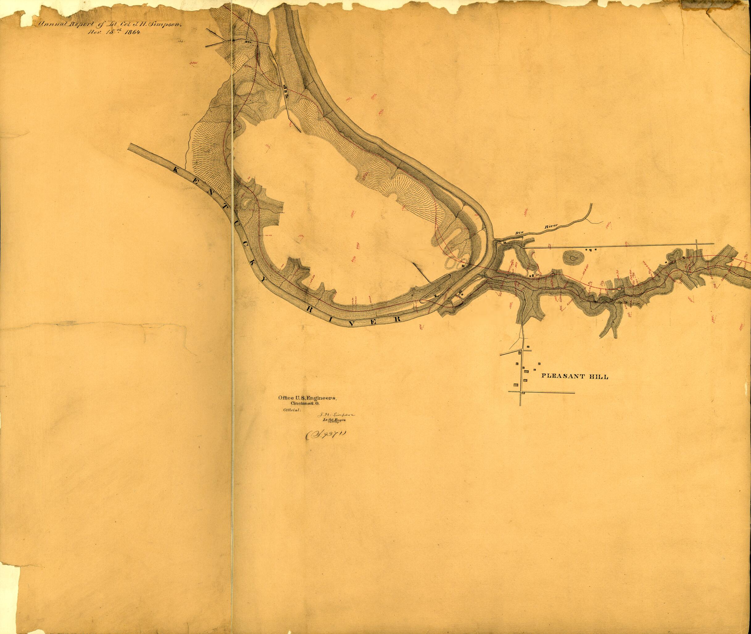 This old map of Map of the Surveys Made for the U.S.M.R.R., 1863 & 4, from Kentucky to East. Tennessee from 1864 was created by W. P. Clark in 1864