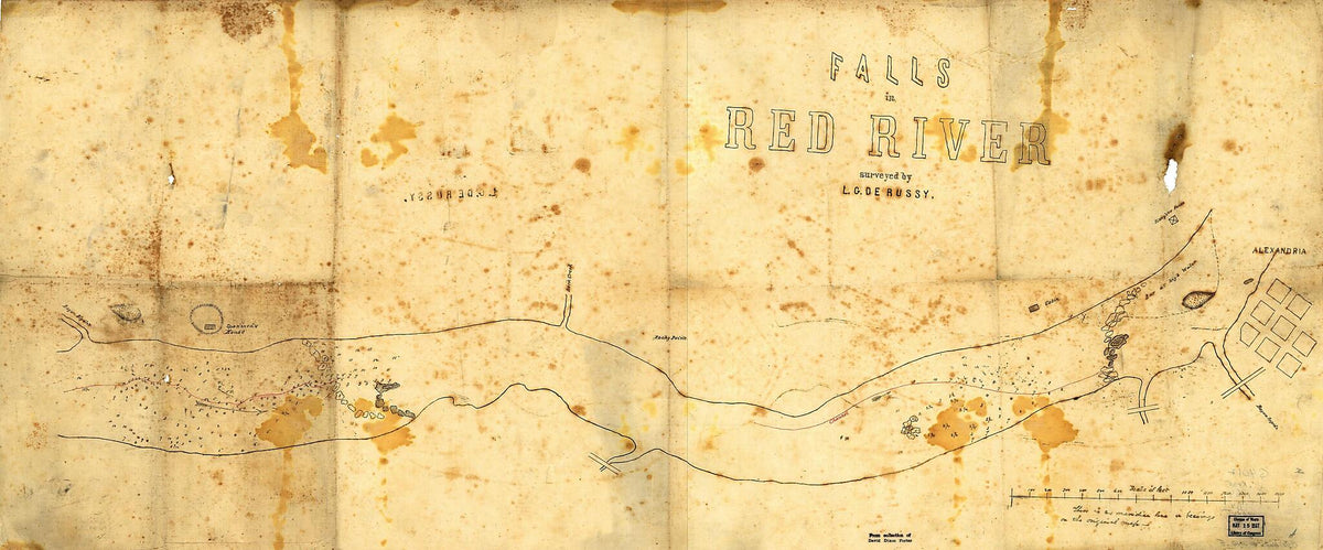 Falls In Red River, Surveyed by L. G. De Russy 1864 by Relic Map Company