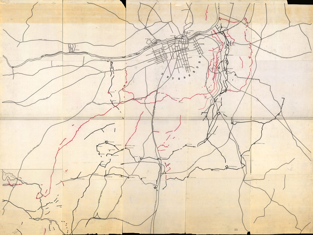This old map of Map Showing the Federal and Confederate Works During the Siege of Petersburg : Between the Appomattox River and Hatchers Run, June 16, 1864, to April 3, from 1865 was created by United States. Army. Office of the Chief of Engineers in 18