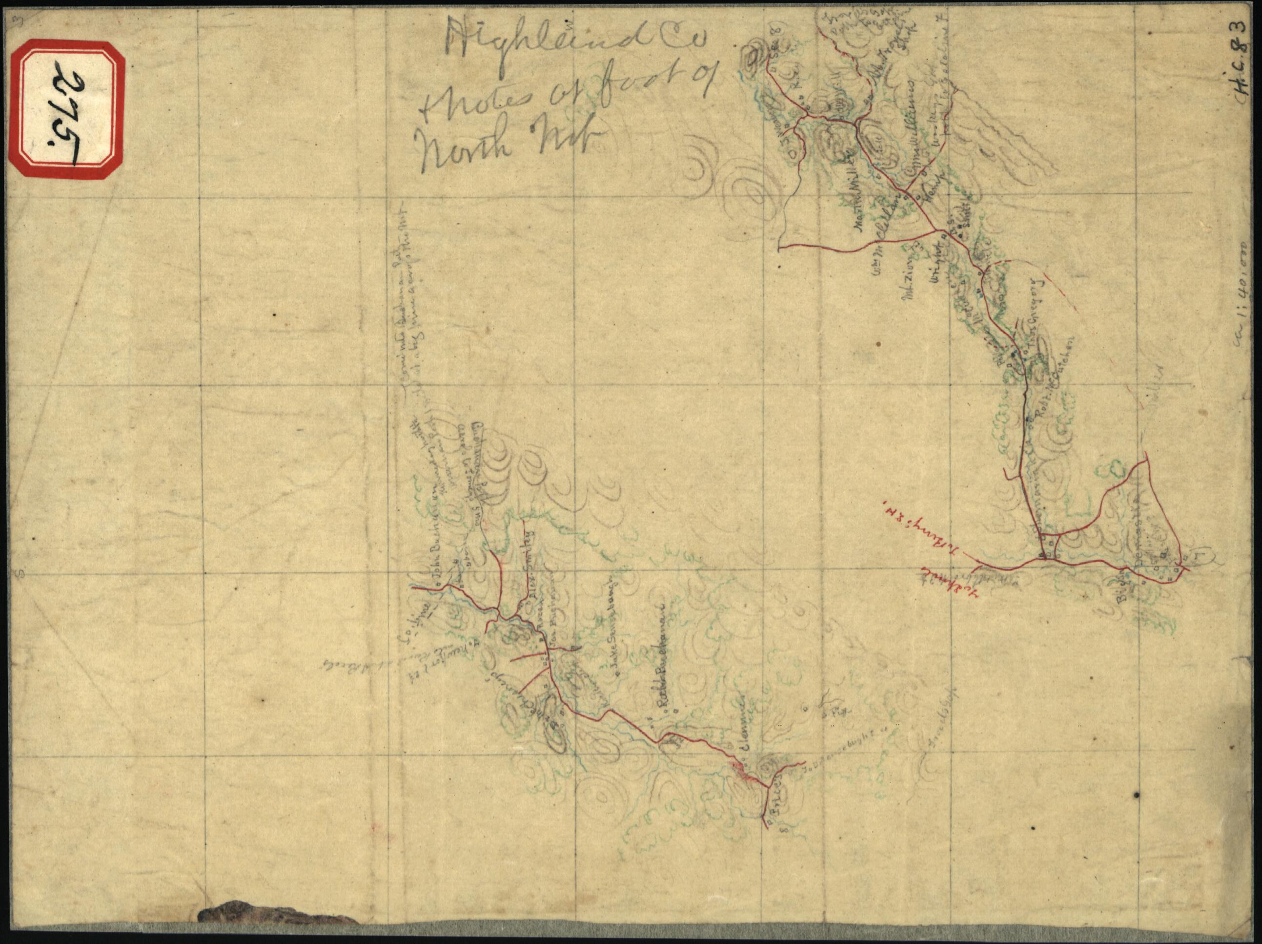 This old map of Highland Co. & Notes at Foot of North Mt. (Highland County and Notes at Foot of North Mt) from 1861 was created by in 1861