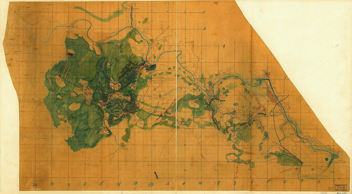 Sketch of the Battles of Chancellorsville, Salem Church, and Fredericksburg, May 2, 3, and 4, 1863 by Relic Map Company