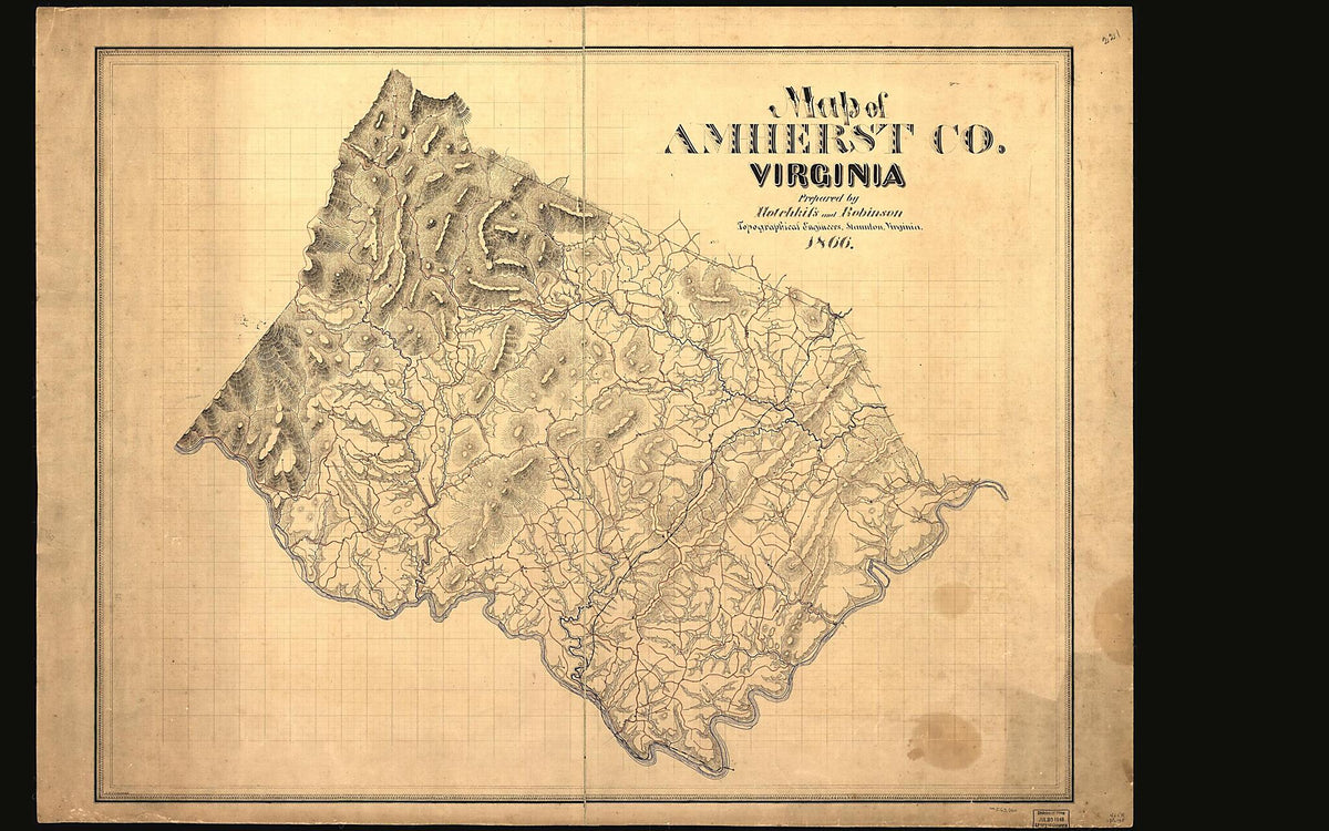 Map of Amherst County Virginia 1866 by Relic Map Company