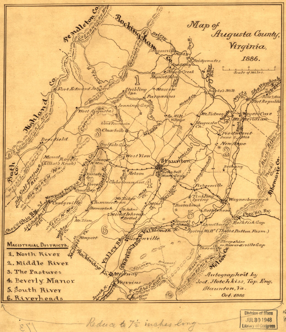 Map of Augusta County, Virginia, 1886 by Relic Map Company