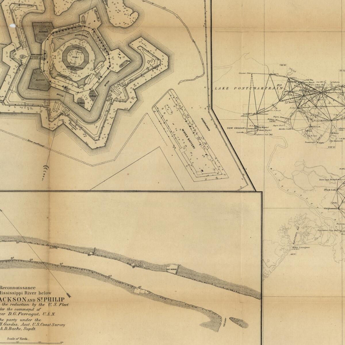 This old map of Sketch H. Showing the Progress of the Survey In Section No. VIII, from 1846 to from 1862 was created by  United States Coast Survey in 1862