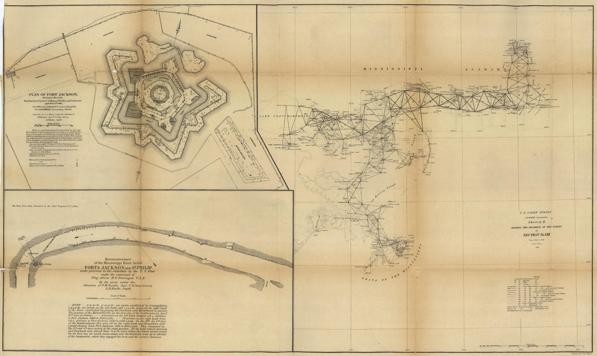 Sketch H. Showing the Progress of the Survey In Section No. VIII, from 1846 to 1862 by Relic Map Company