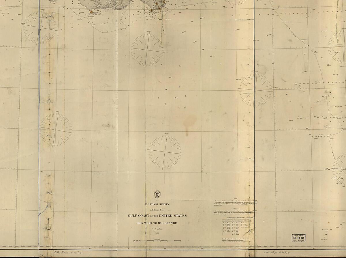 This old map of Gulf Coast of the United States; Key West to Rio Grande from 1863 was created by  United States Coast Survey in 1863