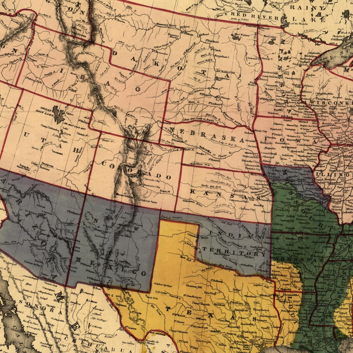 This old map of Map of the United States, Showing the Territory In Possession of the Federal Union, January, from 1864 was created by  Bacon & Co in 1864