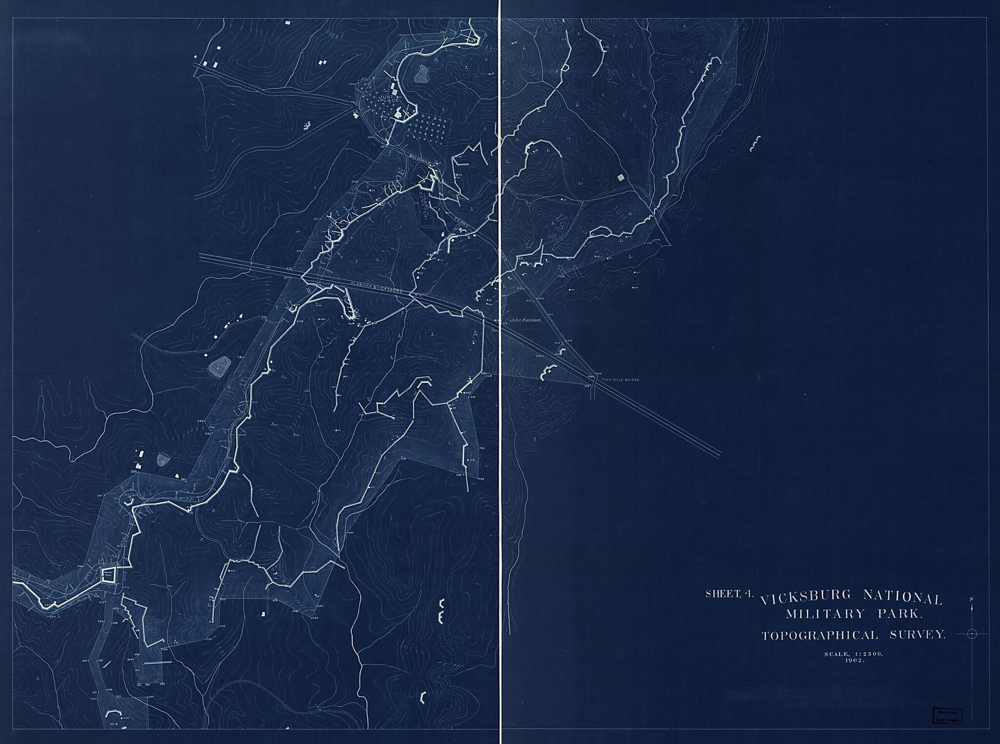 This old map of Vicksburg National Military Park from 1902 was created by Vicksburg National Park Commission in 1902