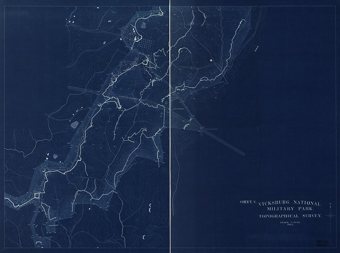 This old map of Vicksburg National Military Park from 1902 was created by Vicksburg National Park Commission in 1902