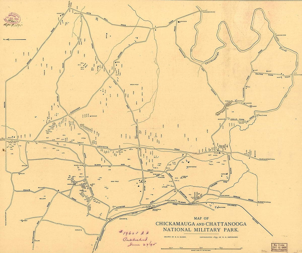 Map of Chickamauga and Chattanooga National Military Park 1895 by Relic Map Company