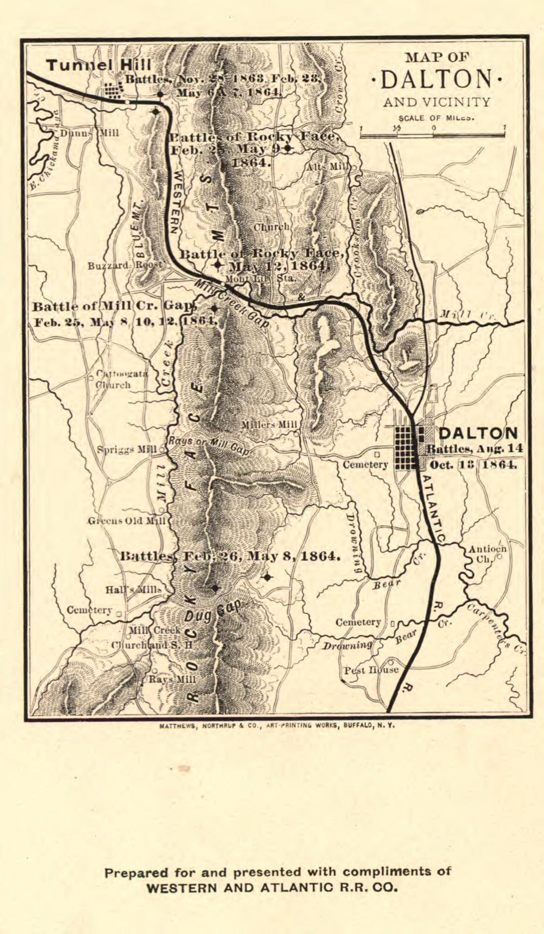 This old map of Map of Dalton and Vicinity. from 1864 was created by Western and Atlantic Railroad Company in 1864