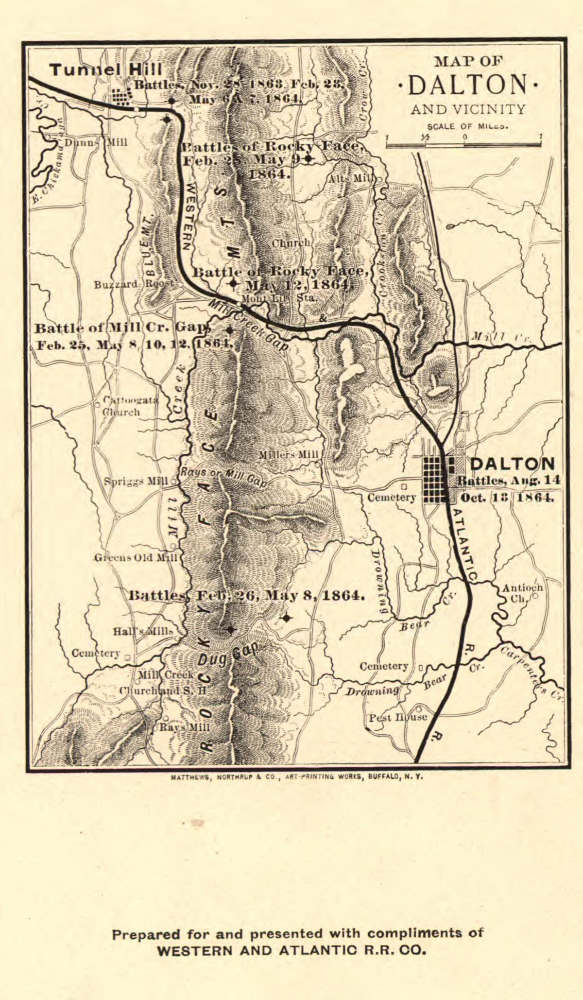 Map of Dalton and Vicinity. 1864 by Relic Map Company