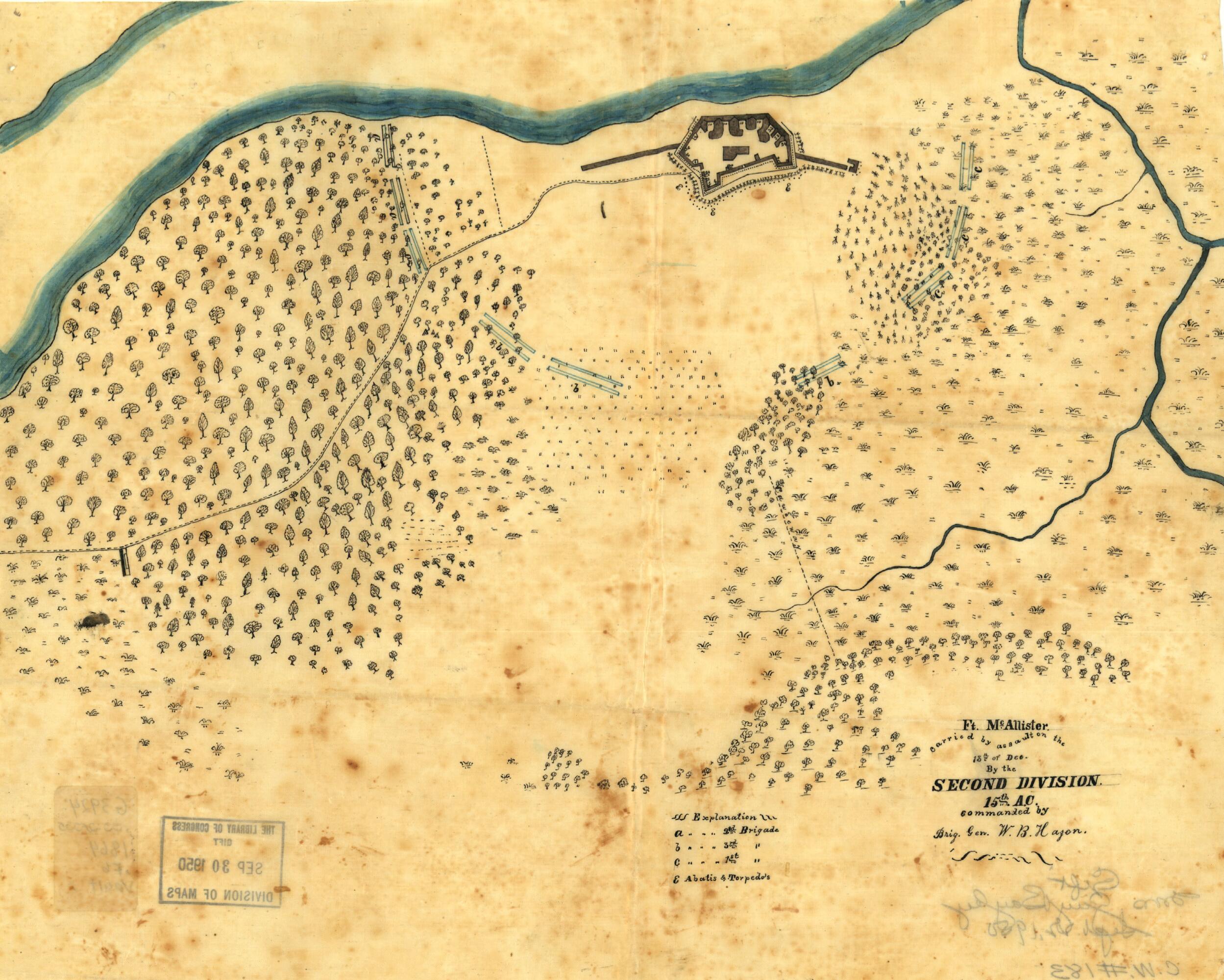 This old map of Ft. McAllister from 1864 was created by in 1864