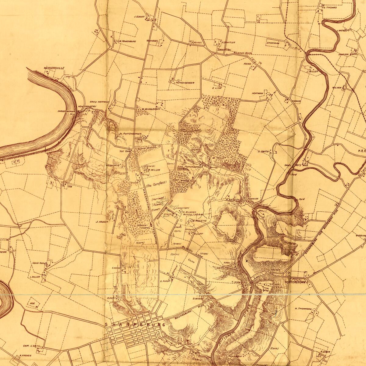 This old map of (No. 2) Map of the Battlefield of Antietam from 1894 was created by  Antietam Battlefield Board in 1894