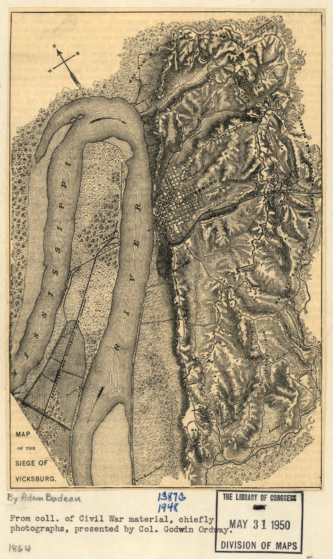 This old map of Map of the Siege of Vicksburg. 1864 from 1885 was created by Adam Badeau in 1885