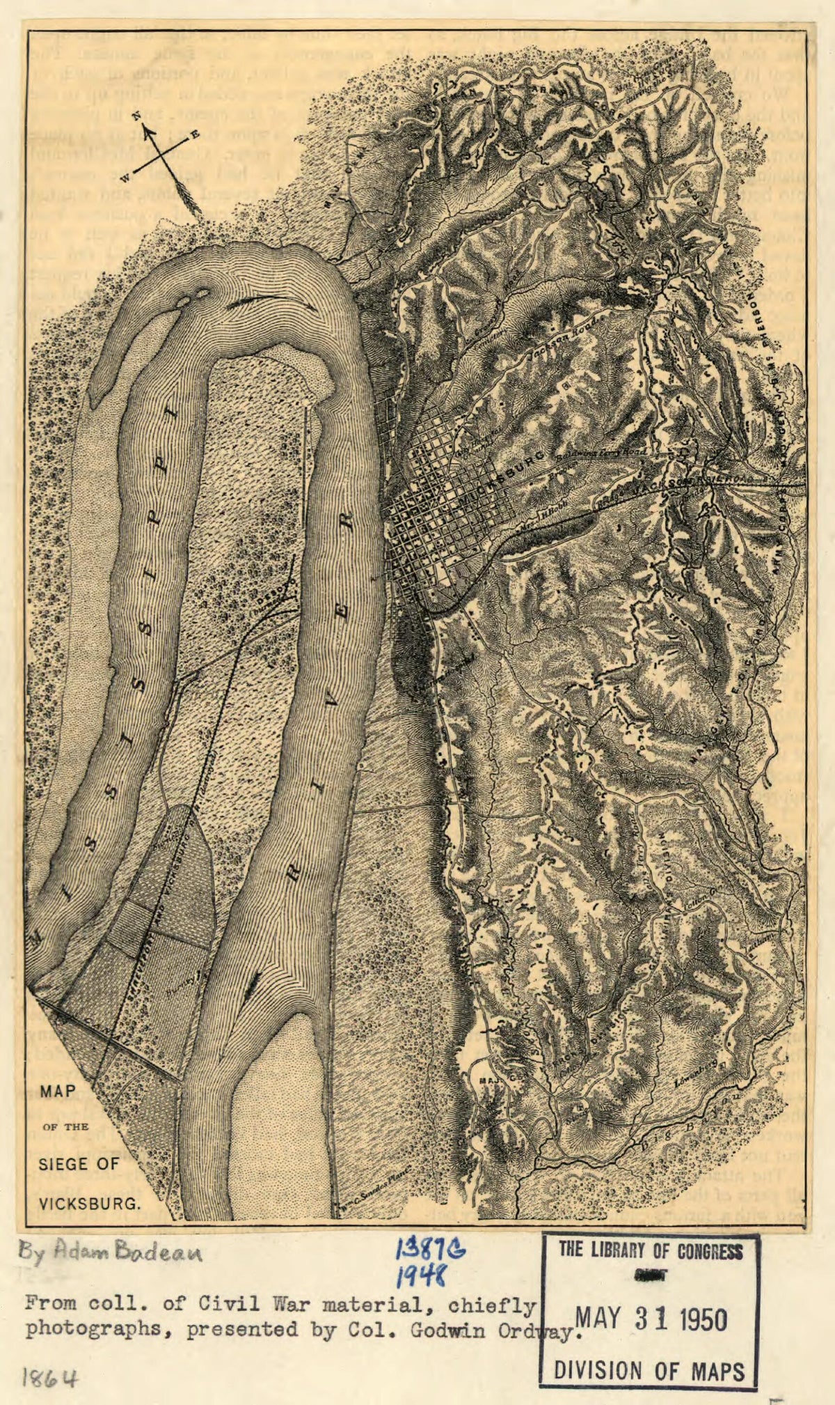 Map of the Siege of Vicksburg. 1864 1885 by Relic Map Company
